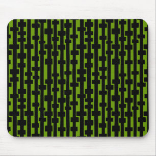 Abstrakte Spalten - Schwarz auf Avocado Mousepad