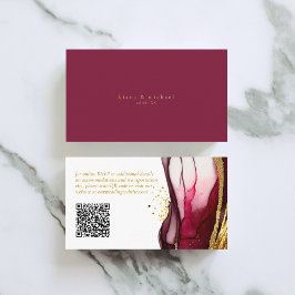 Abstrakte Sparkling Wedding Website Wine Red ID101 Begleitkarte