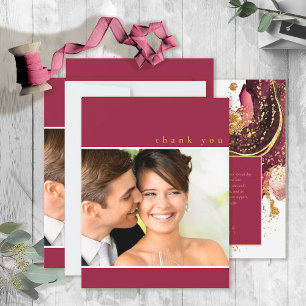Abstrakte Sparkling Wedding Wine Red ID1018 Dankeskarte