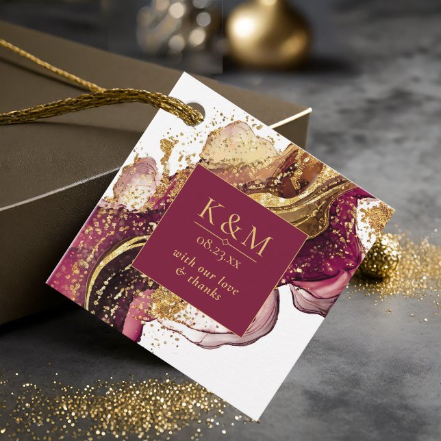 Abstrakte Sparkling Wedding Wine Red ID1018 Geschenkanhänger (Von Creator hochgeladen)