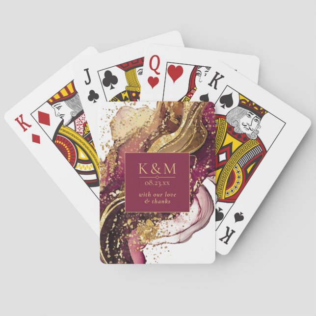 Abstrakte Sparkling Wedding Wine Red ID1018 Spielkarten (Rückseite)