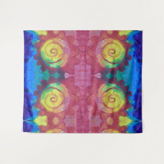 Abstrakte Spiralblumen Wandteppich