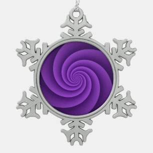 Abstrakte Spiralen IV Schneeflocken Zinn-Ornament