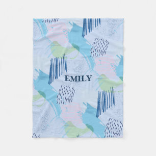 Abstrakte Spiralen und Linien Fleecedecke