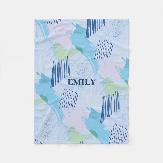 Abstrakte Spiralen und Linien Fleecedecke (Vorderseite)