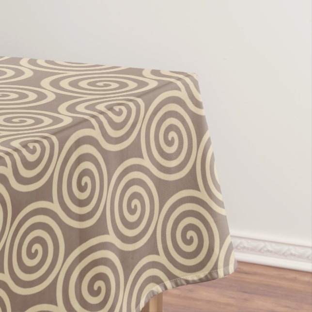 Abstrakte Spiralkreise auf Beige Tischdecke (Beispiel)