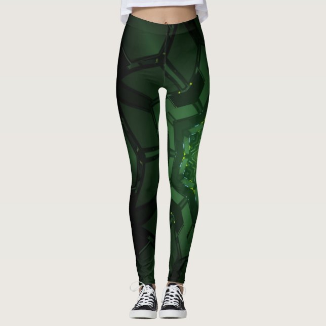 Abstrakte Spiralnebeleuchtung Leggings (Vorderseite)