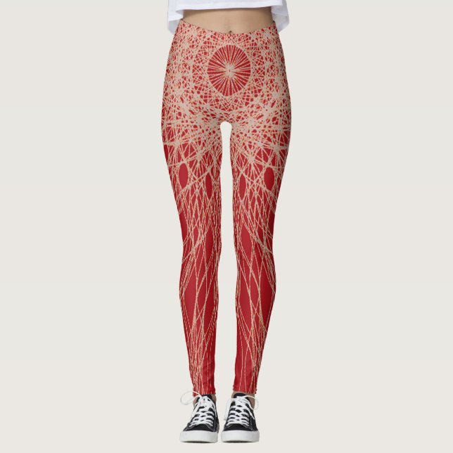 Abstrakte Spiralspinnlinien Leggings (Vorderseite)