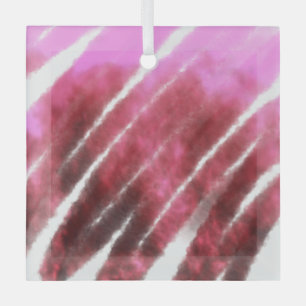 Abstrakte Splash-Muster in Rosa Marron Ornament Aus Glas