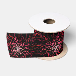 Abstrakte Sprenkelpunkte in Rosa und Rot Muster Satinband