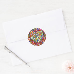 Abstrakte Sprinkles Herzmosaik Runder Aufkleber