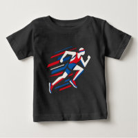 Abstrakte Sprinter Rot Weiß Blau Geometrisches Ren
