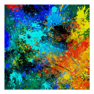 Abstrakte Spritztechnik-Acrylmalerei auf Leinwand Poster