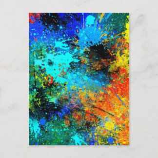 Abstrakte Spritztechnik-Acrylmalerei auf Leinwand Postkarte