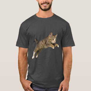 Abstrakte Sprungkatze T-Shirt