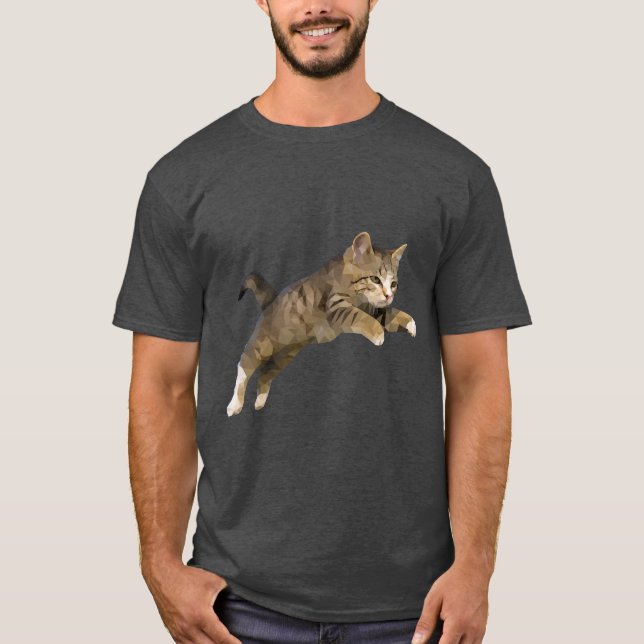 Abstrakte Sprungkatze T-Shirt (Vorderseite)