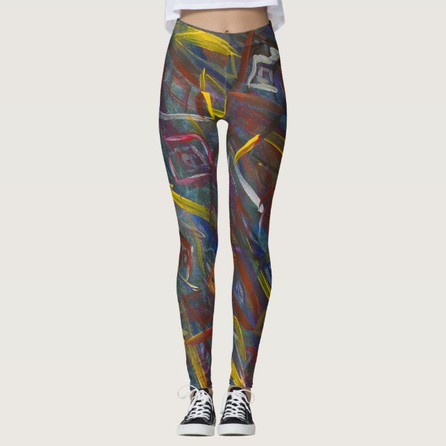 Abstrakte "Squares"-Leggings Leggings (Vorderseite)