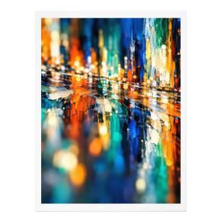 Abstrakte Stadt Nacht Fotodruck