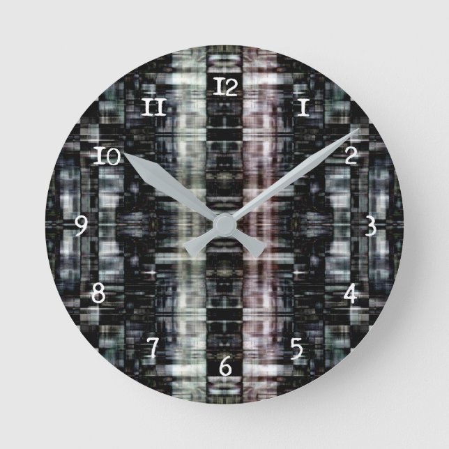 Abstrakte Stadt nachts Runde Wanduhr (Vorderseite)