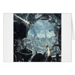 Abstrakte Stadt-Raumstation