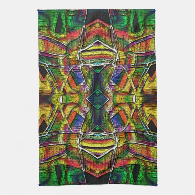 Abstrakte Stammesdesigns, geschnitzt Geschirrtuch (Vertikal)