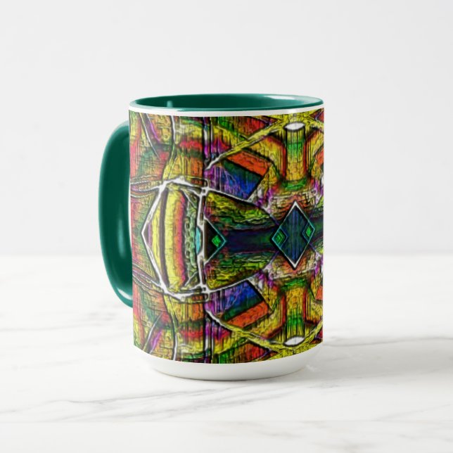 Abstrakte Stammesdesigns, geschnitzt Tasse (Vorderseite Links)