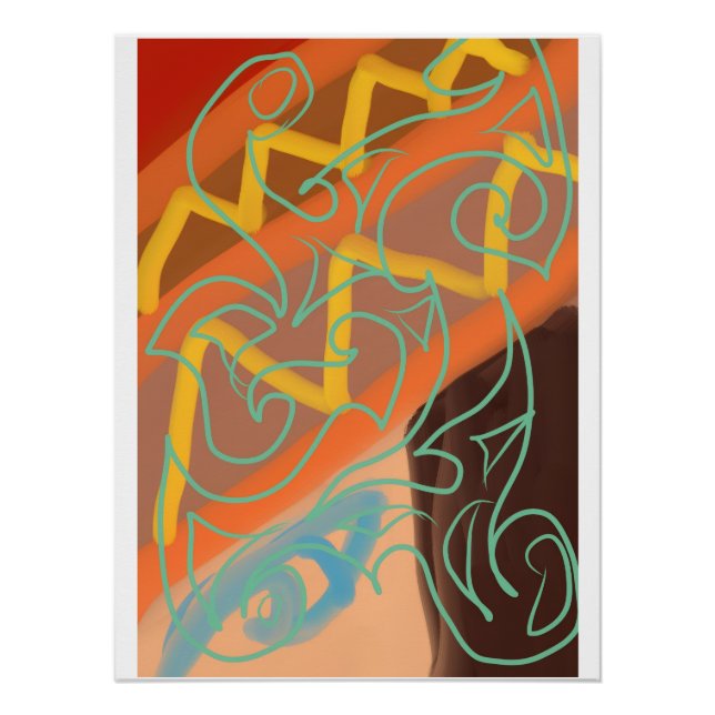 Abstrakte Stammeskunst von Roger Whiteside Poster (Vorderseite)