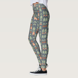 Abstrakte Stammespfeile auf blaugrau Leggings