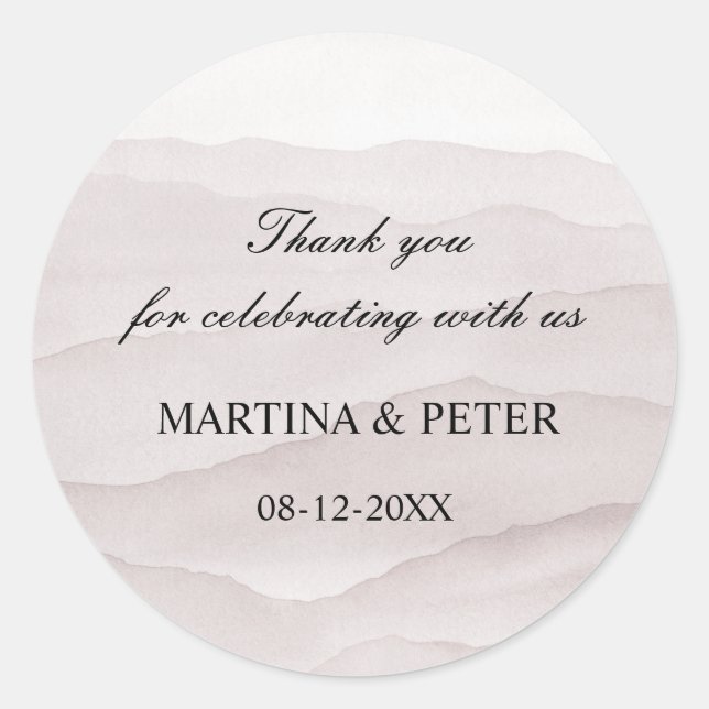 Abstrakte staubige Rose Gastgeschenke Hochzeiten d Runder Aufkleber (Vorderseite)