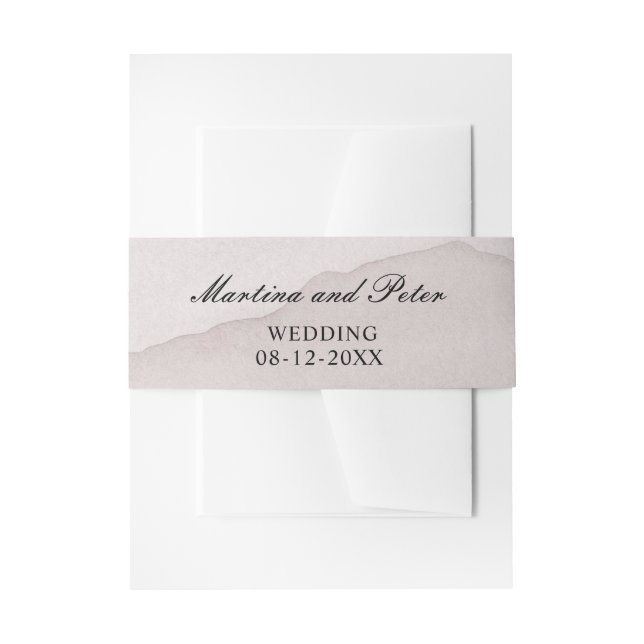 Abstrakte staubige Rose personalisierte Hochzeit Einladungsbanderole (Vorderseite Beispiel)