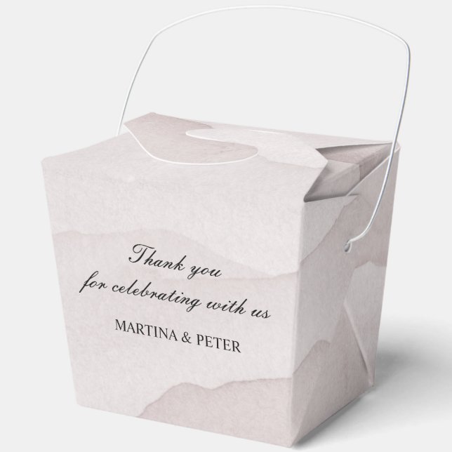 Abstrakte staubige Rose personalisierte Hochzeit Geschenkschachtel (Vorderseite)