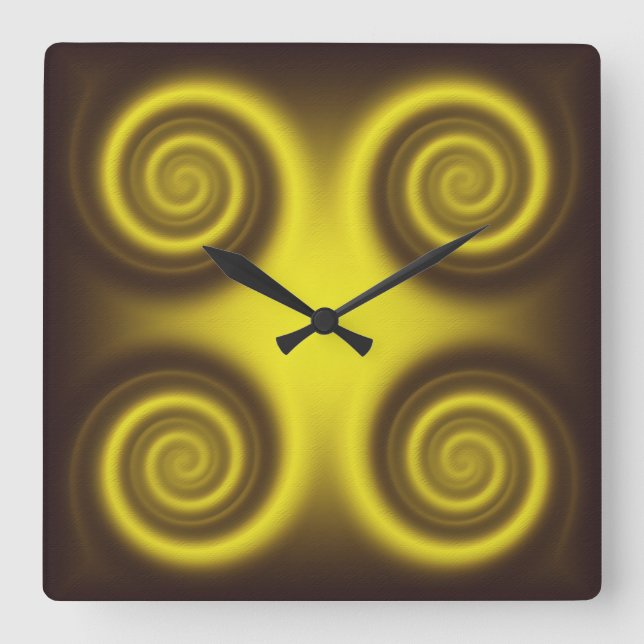 Abstrakte Steigungsspiralebeschaffenheit Quadratische Wanduhr (Vorderseite)