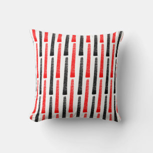 Abstrakte Stenciled Lines - Rot und Schwarz Kissen