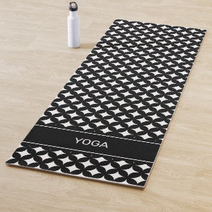 Abstrakte Sterne in schwarz-weißer Yoga-Matte Yogamatte