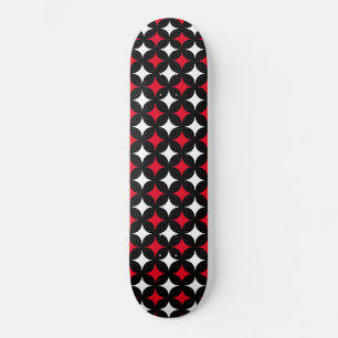 Abstrakte Sterne in schwarzem Rot und Weiß Skatebo Skateboard