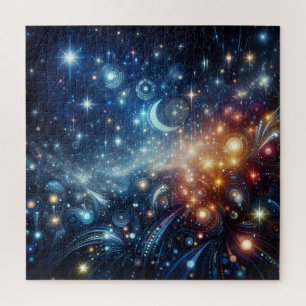 Abstrakte Sterne und Mond Puzzle