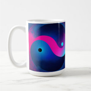 Abstrakte Stille: Yin Yang in Pink & Blues Kaffeetasse