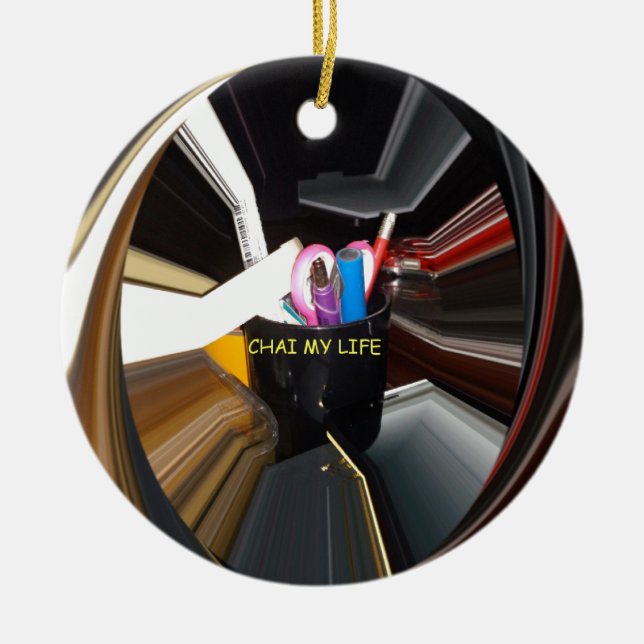 Abstrakte Stillleben Tee Tasse Büro Stationäre Kun Keramikornament (Vorne)