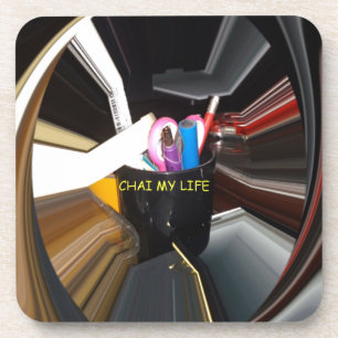 Abstrakte Stillleben Tee Tasse Büro Stationäre Kun Untersetzer