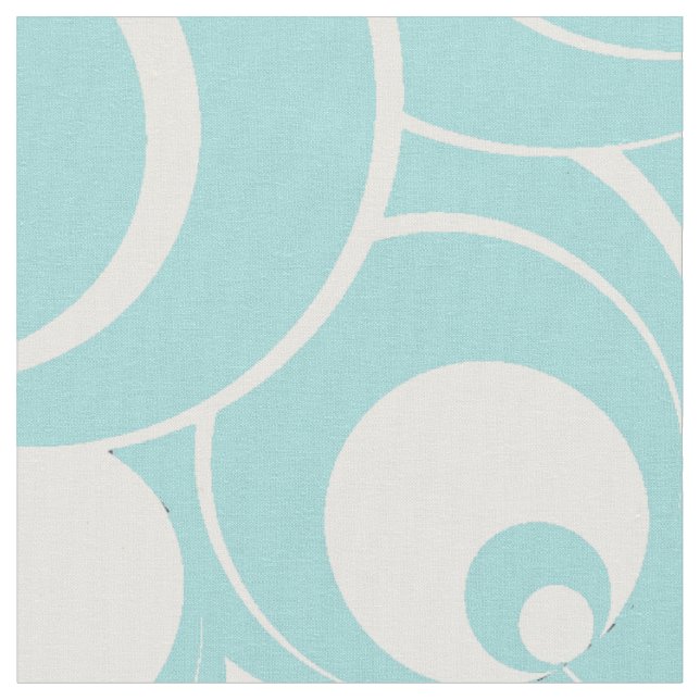 Abstrakte Stoffe aus Aqua Blue und White Circles (Nahaufnahme)