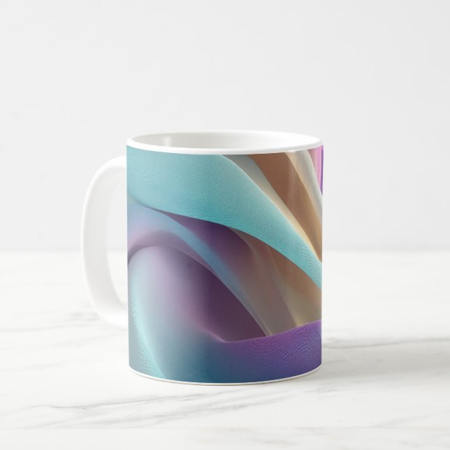 Abstrakte Stofftextur in Pastellfarben Kaffeetasse (Vorderseite Links)