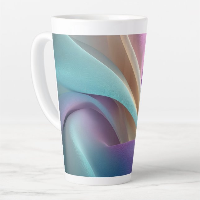 Abstrakte Stofftextur in Pastellfarben Milchtasse (Linke Ecke)