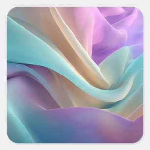 Abstrakte Stofftextur in Pastellfarben Quadratischer Aufkleber