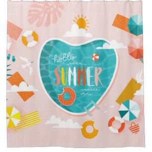 Abstrakte Strandbadebeispiel Duschvorhang