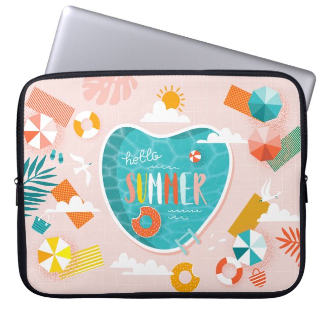 Abstrakte Strandbadebeispiel Laptopschutzhülle (Vorderseite)