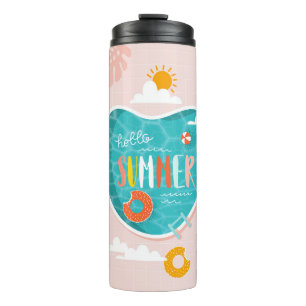 Abstrakte Strandbadebeispiel Thermosbecher