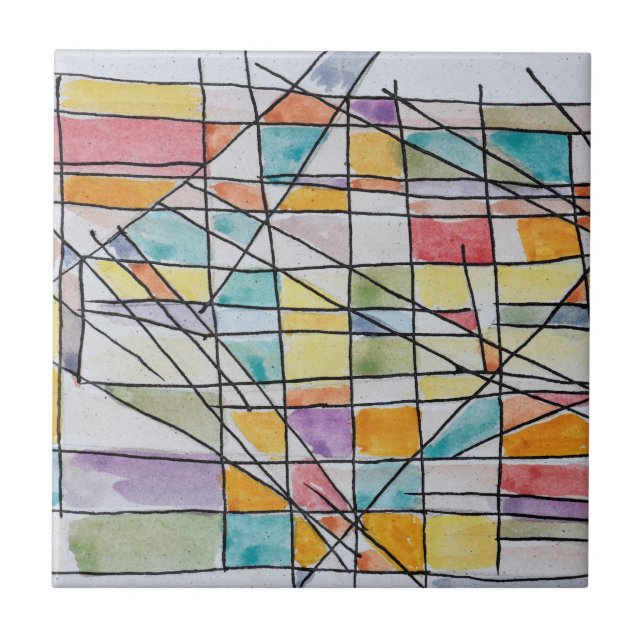 Abstrakte Straße Szene der Altstadt von Nizza| Niz Fliese (Vorderseite)