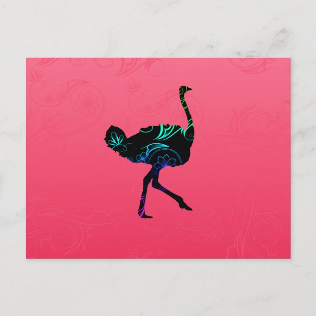 Abstrakte Straußenpostkarte Postkarte (Vorderseite)