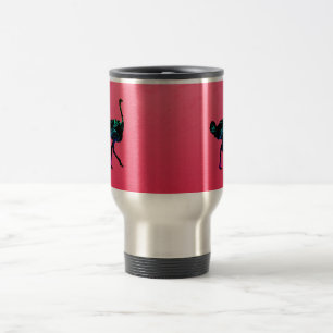 Abstrakte Straußenreise/Pendlerreise/Tasse Reisebecher