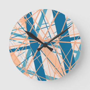 Abstrakte Streifen am Strand Sommer Acrylmauer-Uhr Runde Wanduhr